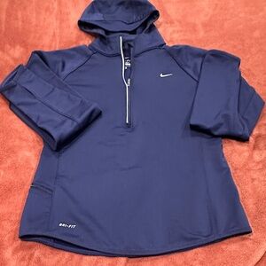 Nike Blue Half-Zip Pullover with Hoodie